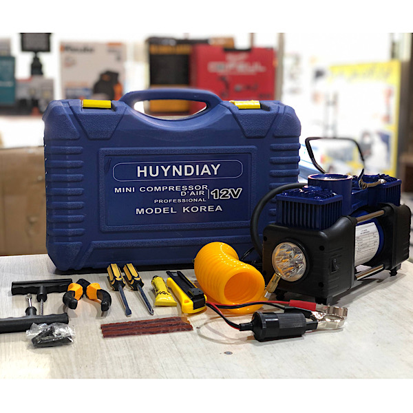 پمپ باد فندکی چراغ قوه دار دو سیلندر هیوندای